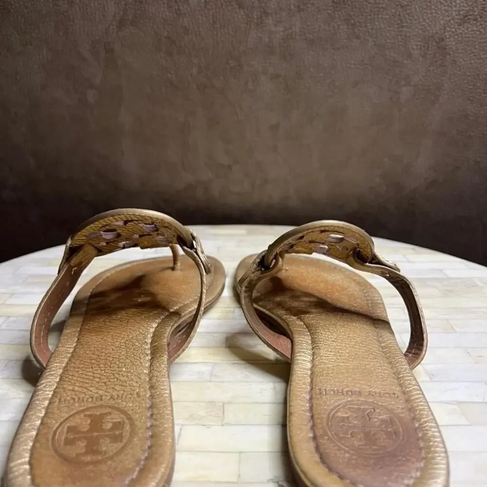 Tory Burch Miller Metallic Gold Sandals